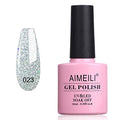 AIMEILI Soak Off Gel Nail Polish - Silver Glitter Explosion 10ml
