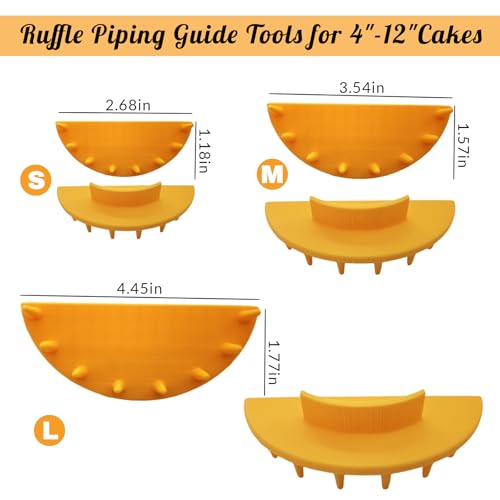 Cake Arch Guide Tools Set for 4-12 Inch Cakes - Ruffle Piping Decorating Guide - Yellow, Variation A