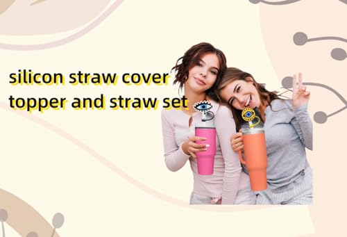 Evil Eyes 8mm Silicone Straw Cover Tips for Stanley Cup - Reusable Splash Proof Protector
