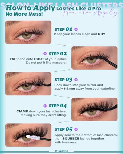 Fluffy Lash Clusters 12-16mm Wispy C Curl False Eyelash Extensions - B-Fluffy Variation