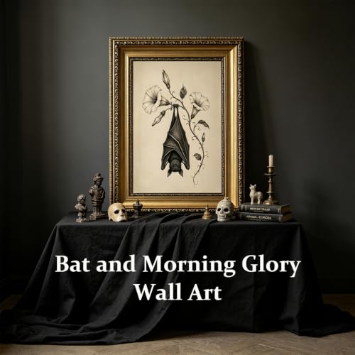 Bat Wall Art Canvas Print - Gothic Style 9x11 Inches Variation Bat 1