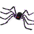 Giant Outdoor Halloween Spider Decor - 78-Inch Light Up Fake Spider with 8 Light Modes
