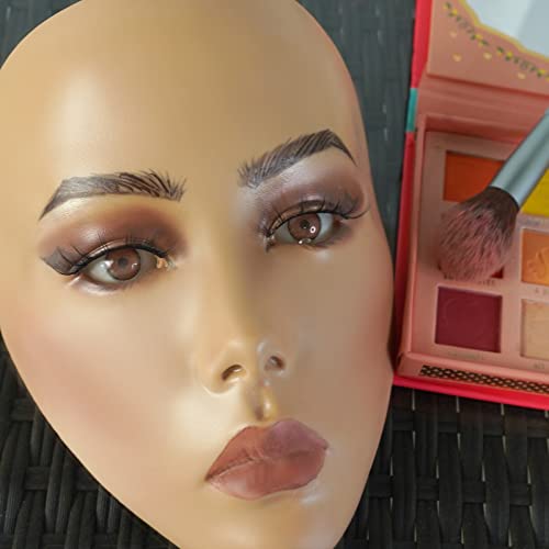 Full Face Makeup Practice Board - Silicone Mannequin with Golden Wheat Variation