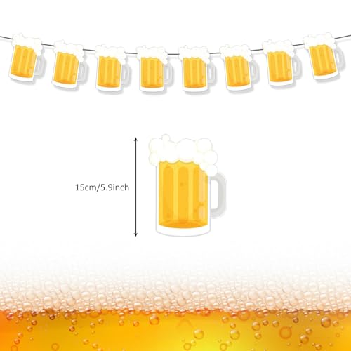 Beer Banner Party Decorations - Beer Mug Banner for Men’s Birthday Yellow