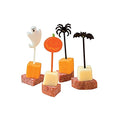 Halloween Plastic Picks Set - Spiders, Bats, Pumpkins & Ghosts for Food & Cupcakes