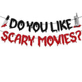 Halloween Movie Night Banner - Scary Movies Spooky Party Decor, 41 Inches