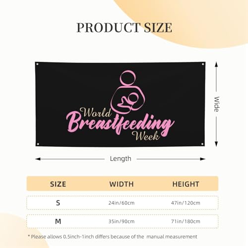 Breastfeeding Week Awareness Banner - Holiday Party & Home Decor, Black, Medium