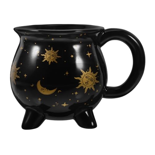 Halloween Cauldron Mug Ceramic Witch Cauldron Cup - Black 1