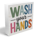 Funny Bathroom Decor Wood Box Sign - Wash Your Hands - Rustic Home Wall Art