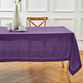 Pure Linen Tablecloth Purple 60x144in Classic Hemstitch - Handcrafted