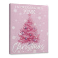 Pink Christmas Tree Canvas Wall Art Decor - Holiday Winter Scene - Variation of THIS listing