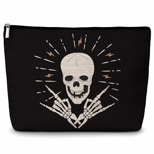 Skeleton Makeup Bag - Skull Cosmetic Pouch for Women & Girls
