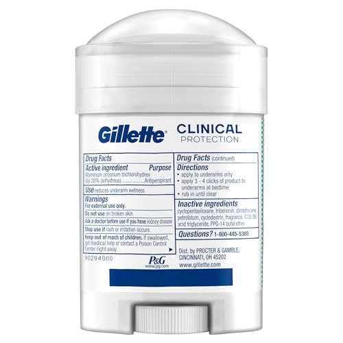 Gillette Clinical Antiperspirant and Deodorant for Men, 72hr Sweat & Odor Protection, Long Lasting Freshness, Anti-White Mark Technology, Soft Solid, Ultimate Fresh Scent, 1.7 oz (Pack of 3)