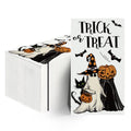 Halloween Paper Napkins 100 Pack - Jack-O-Lantern Ghost Bats Cat 4.3x7.9 Inches
