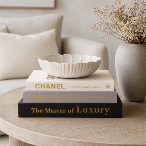 Aesthetic Linen Decor Books Set - Minimalist Fake Books for Coffee Table & Home Storage