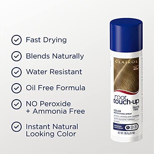 Temporary Root Touch-Up Spray Light Brown Hair Color - 1.85oz, Pack of 2