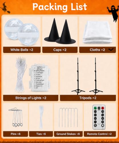 Lighted Halloween Ghost Decorations with Remote & Timer - White, 2 Pack