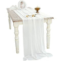 White Chiffon Wedding Table Runner 27x216 Inch - Elegant Bridal & Party Decor