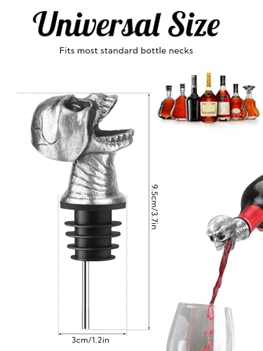 Grim Skull Wine Pourer Spout - Gothic Skeleton Liquor Dispenser for Bottles