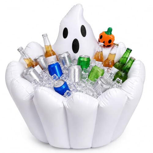 Inflatable Halloween Drink Cooler Ghost 35 Cans Capacity Outdoor Party Accessory