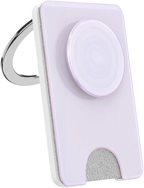 PopSockets Kick-Out Wallet for MagSafe - Adjustable Kickstand & Magnetic Stand, Opalescent White
