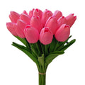 White Artificial Tulips Set - 20pcs 13.5 Inch Spring Flower Decor - Peach Pink Variation