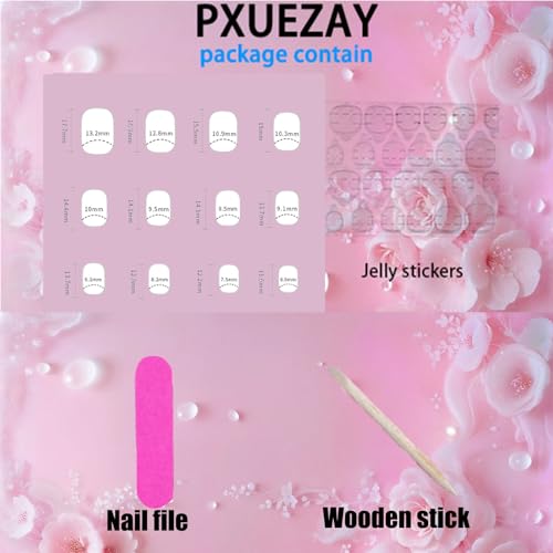 Halloween Press On Nails Short Fake Nails with Ghost Face & Mummy Design - Purple, 24 Pcs