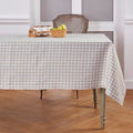 Natural Linen Tablecloth 60 x 120 Inches Gingham Check - Handcrafted