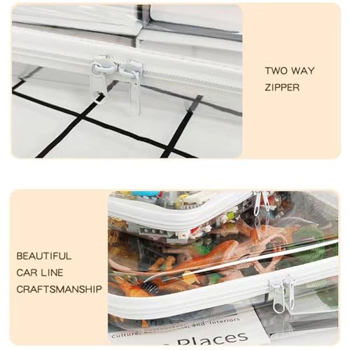 UMTOTBAY 3 Pcs Zippered Transparent Cases，Clear Hard Pouch，Portable Double Zipper Hard Bag,Waterproof Clear Hard Shell Zipper Case for Cosmetic Storage, Snacks, Pencil Case (Small*3)