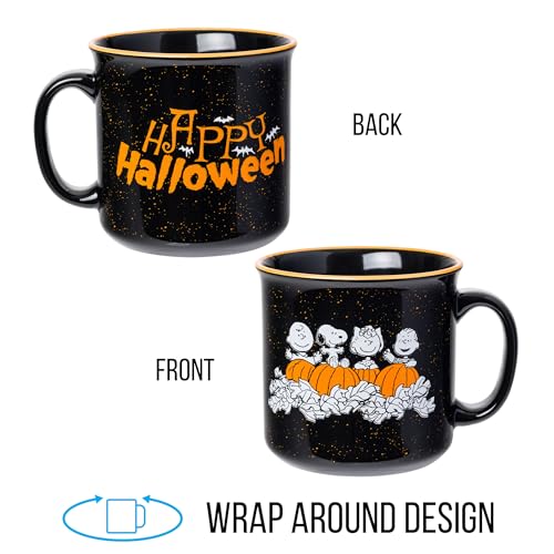 Peanuts Halloween Camper Mug - 20oz Ceramic Pumpkin Patch Coffee Cup - Happy Halloween Variation