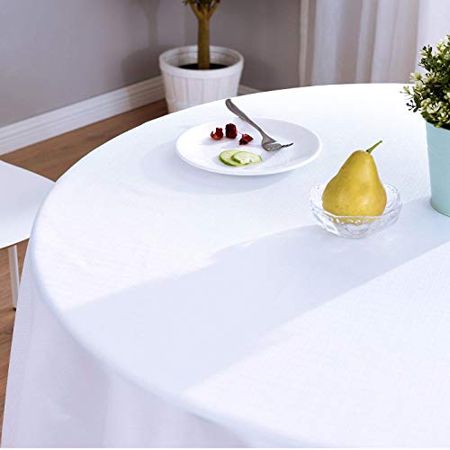 70 Inch White Round Tablecloth - Satin Finish for Wedding & Event Use (Variation: 70" Round / White)