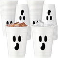Scary Halloween Ghost Face Plastic Cups - 50 Pack, 12 oz, Spooky Party Supplies