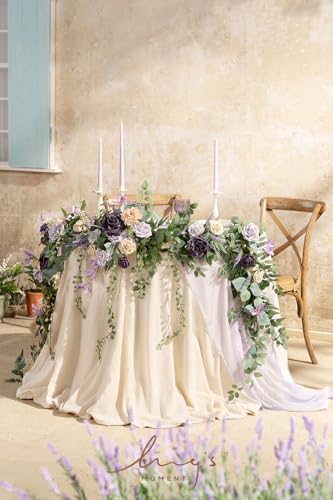 Purple Artificial Flower Garland 9 FT Wedding Arch Decor - Lavender Variation