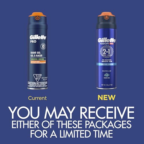 Gillette PRO Shaving Gel for Men 7oz - Sensitive & Cooling Facial Shave Cream
