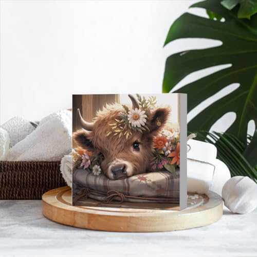 Highland Cow Wooden Sign - Western Rustic Nursery & Home Decor - Cow11