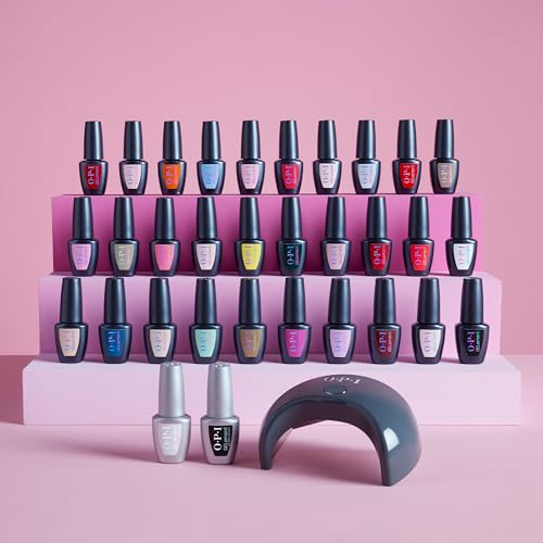 OPI GELement LED Gel Nail Polish System with Clear Base & Top Coat - DIY Salon Quality