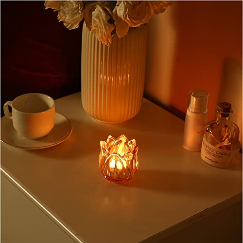 Gold Votive Candle Holders Set of 24 - Thick Glass Tea Light Jars for Wedding & Party Decor - Gold / 24