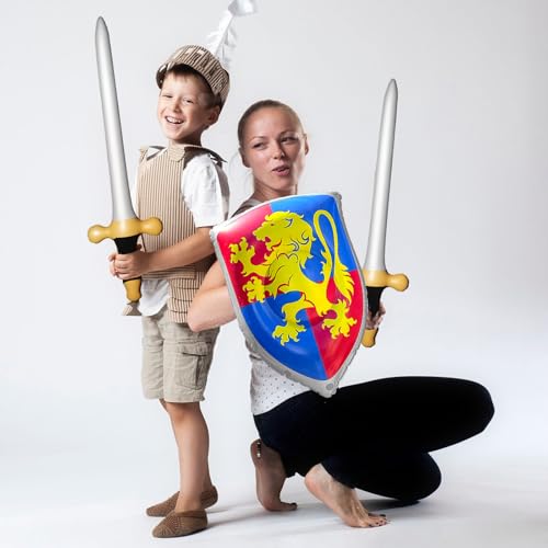 12 Pcs Medieval Knight Inflatable Sword and Shield Set - Prince Party Favors, Cosplay Accessories – Variation of THIS listing