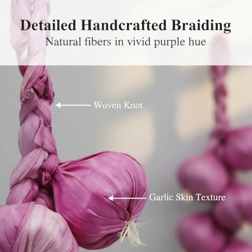Artificial Garlic String - Purple 2 Pack Farmhouse Kitchen Decor & Photo Props