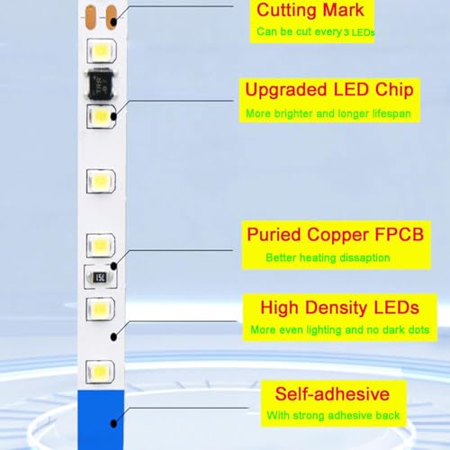 LED Strip Lights 66ft Waterproof IP68 White 6500K - Flexible Indoor Outdoor Decoration