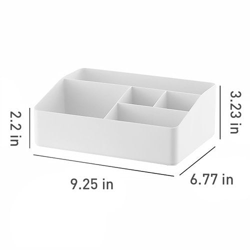 Granvela 5-Compartment Desktop Organizer for Home, Office, and Daily Essentials(Creamy White)