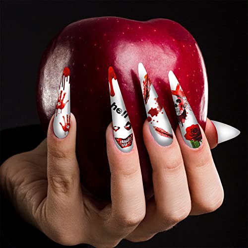 Halloween Nail Art Stickers 3D Self-Adhesive Skull Ghost Wounds - Nail Sticker-3