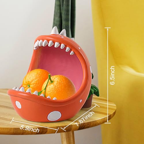 Large Candy Bowl - Piranha Plant Design, Orange, Medium - Decorative Dish & Key Holder