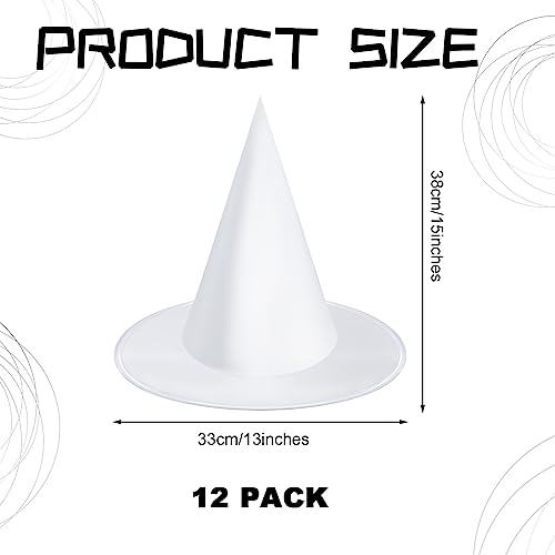 White Witch Hat Set for Halloween - 12 Costume Props for Cosplay & Decorations