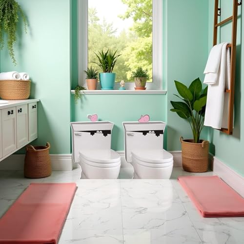 2Pcs Black 3D Toilet Monster Wall Decals - Funny Bathroom Seat Decor