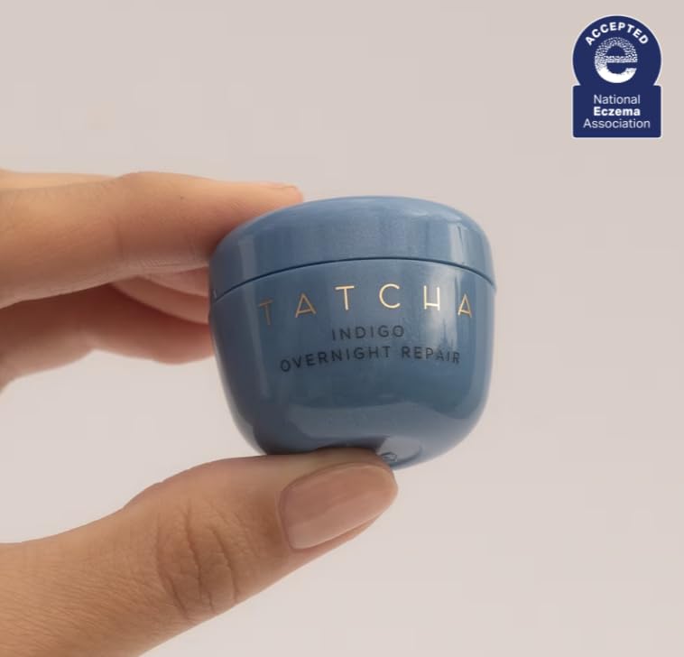 Tatcha Indigo Overnight Repair Cream - Travel-Sized Redness Reducing & Barrier Repairing Formula | 15 ml / 0.5 fl. oz.
