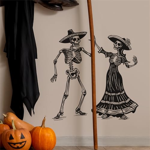Halloween Skeleton Wall Stickers Decals - Spooky Haunted House Decor