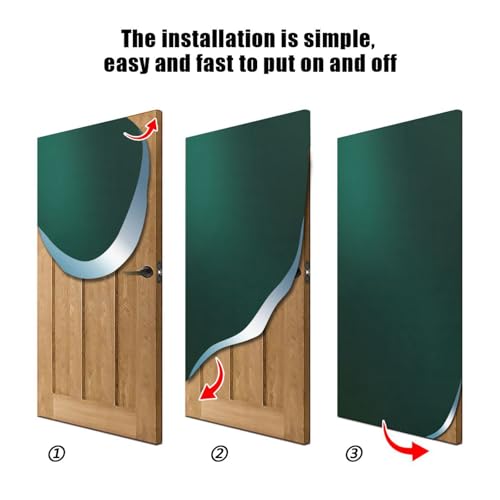 Hunter Green Door Cover - Washable Waterproof Holiday Door Decor, 35 x 79 Inch - Variation of THIS listing