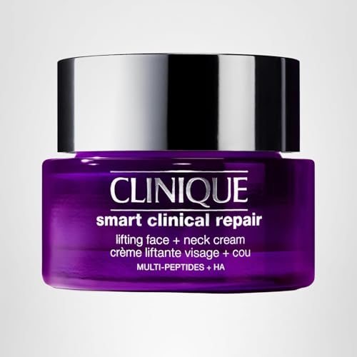 Clinique Smart Clinical Repair Anti Aging Lifting Face + Neck Cream with Peptides + Hyaluronic Acid For All Skin Types| Hydrating, 1.7 Fl Oz