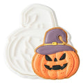 Pumpkin Cookie Cutters with Witch Hat and Stamp - Fall Halloween Baking Mold 3.5" - Variation of THIS listing